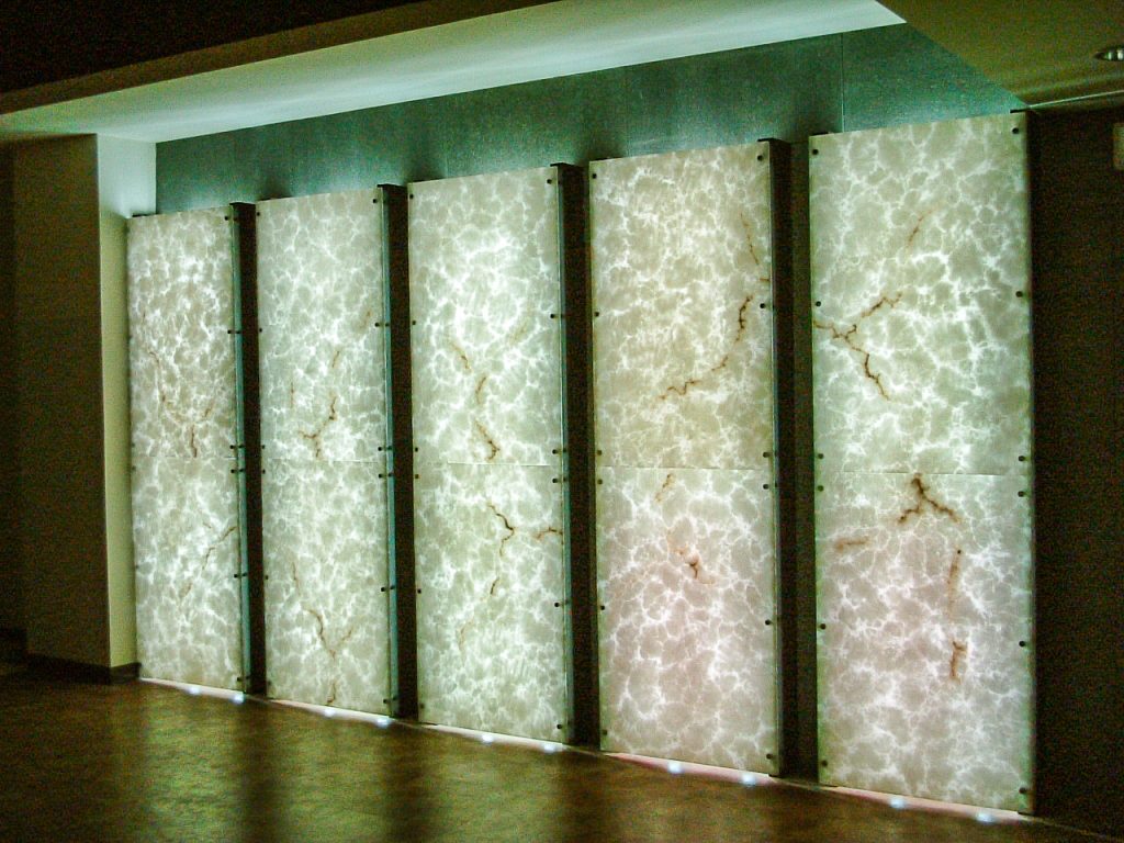 Faux alabaster feature wall